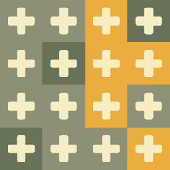 Obraz premium Seamless Modern Plus Signs Grid Pattern Vector