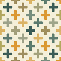 Fototapeta premium Seamless Modern Plus Signs Grid Pattern Vector