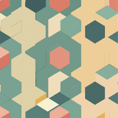 Fototapeta premium Seamless Abstract Isometric Cubes Pattern Vector