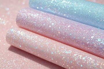 Pastel-colored glitter rolls