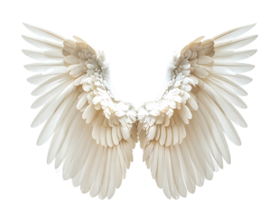 Pair of large, detailed white angel wings (2)