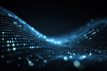 Abstract digital wave of glowing points