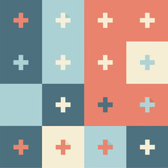 Fototapeta premium Seamless Geometric Plus Signs Grid Pattern Vector