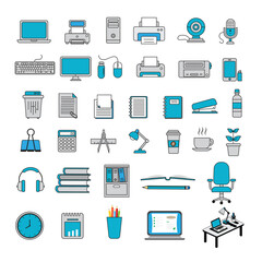 Office supplies icons