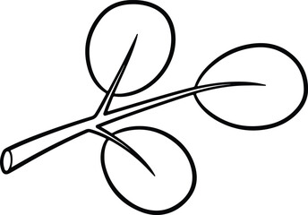 Vector Eucalyptus leaves branch simple modern minimalist silhouette design