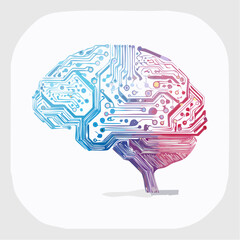 Artificial Intelligence Brain Vector Illustration