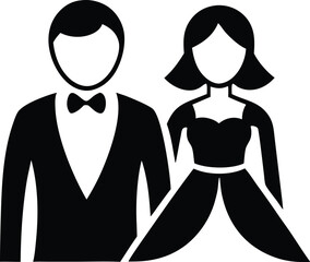 Wedding couple vector icon.eps