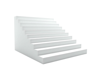 White, angled staircase, 3D model (1)