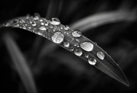 Close-up of dew drops on a blade of grass (1)