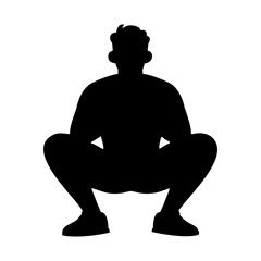 Silhouette of a man crouching
