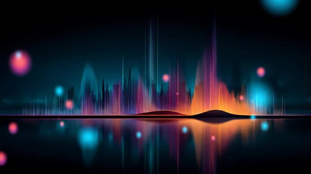 Abstract colorful sound waves