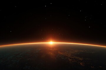 Fototapeta premium Sunrise over a planet