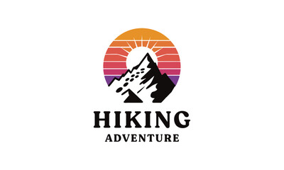 Mountain logo design inspiration, Mountain illustration, outdoor adventure . Vector graphic print for t shirt and other uses