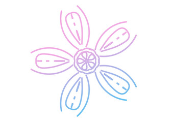 pink flower vector mandala motif gradation blue pink simple element