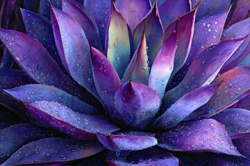 Close-up of vibrant purple agave leaves