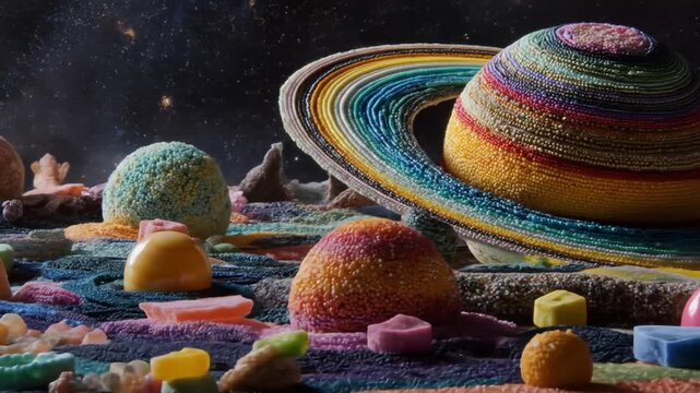Colorful candy planet