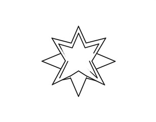 A simple, outlined, symmetrical star design