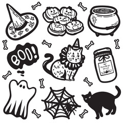 HALLOWEEN CUTE DOODLE VECTOR