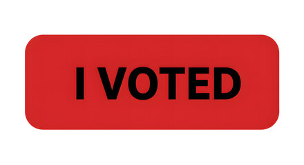Red 'I Voted' Button Symbolizing Civic Duty and Election Participation