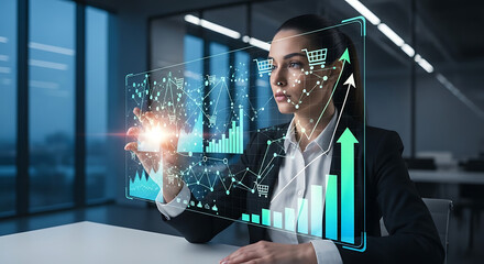 Digital Marketing Growth With Futuristic Analytics Dashboard