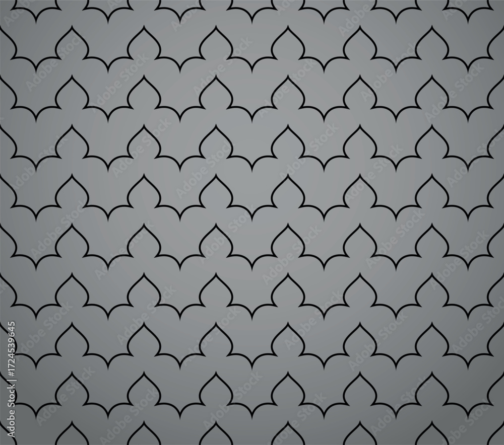 Poster the geometric pattern with wavy lines. seamless vector background. gray and black texture. simple la