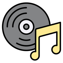 Music lineal color icon
