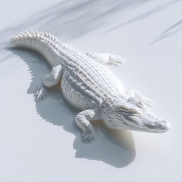 White crocodile sculpture