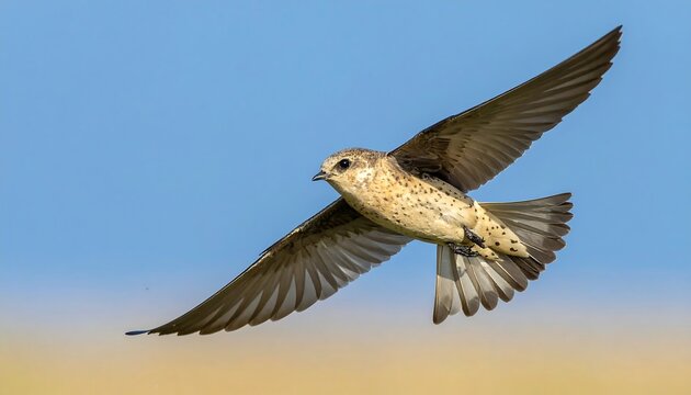 Bird in flight against a clear sky (1)
