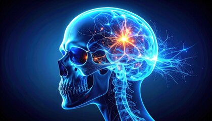 Obraz premium Human Brain Anatomy Visualization Medical and Neuroscience Concept.