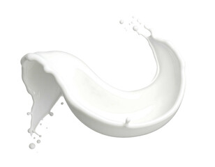 Milk splash in a smooth, flowing arc