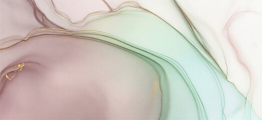 Luxurious Marbled Watercolor Art with Gold Accents