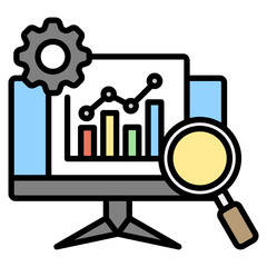 Monitoring lineal color icon