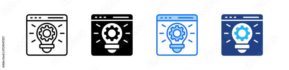Poster web development icon set multiple style collection