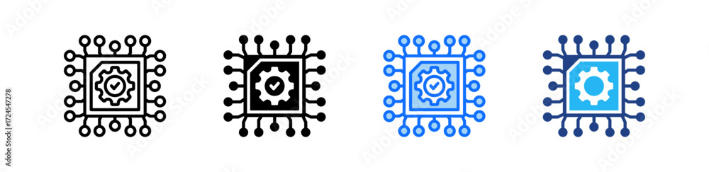 Poster ai icon set multiple style collection