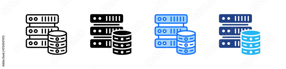 Poster big data icon set multiple style collection