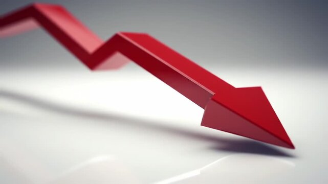 Red downward trending graph