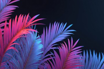 Vibrant Neon Palm Leaves