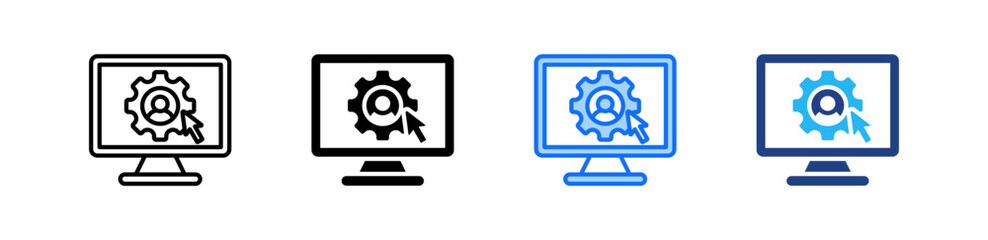 Network Administrator Icon Set Multiple Style Collection
