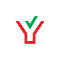 Y with tick logo vector template