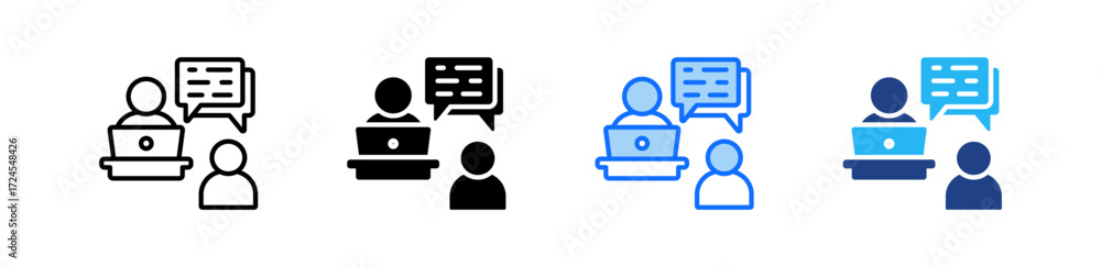 Poster it consulting icon set multiple style collection