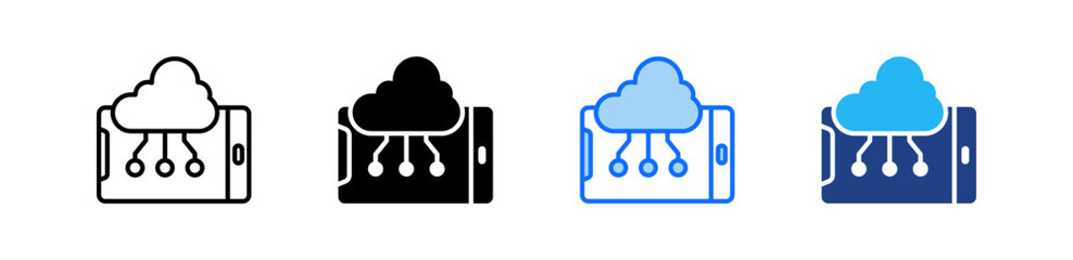Cloud Computing Icon Set Multiple Style Collection