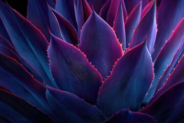 Fototapeta premium Close-up of vibrant agave leaves (1)