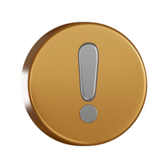 Notification 3d icon alert button with exclamation mark