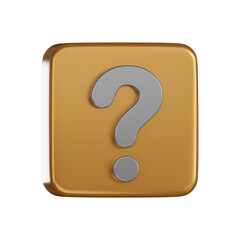 Notification 3d icon question mark badge minimal style