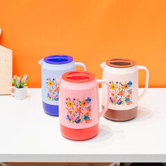 colorful ceramic mugs
