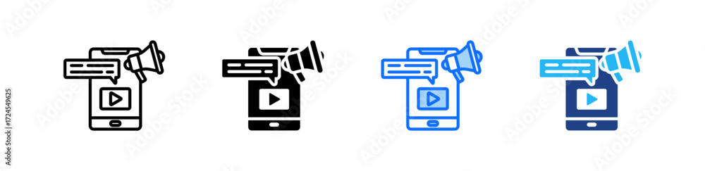 Poster information systems icon set multiple style collection