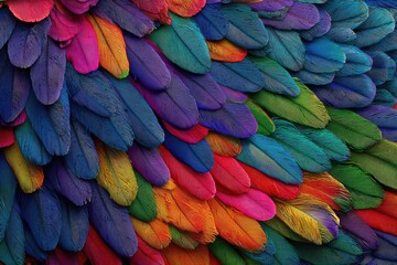 Obraz premium Close-up of vibrant colorful feathers