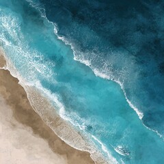 High-angle view of a beach and waves