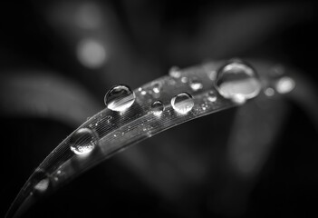 Close-up of dew drops on blade of grass (1)