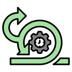 Scrum lineal color icon